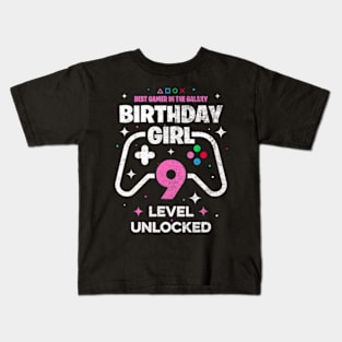 9th Birthday Girl Matching Video Gamer Birthday Kids T-Shirt